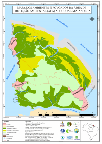 APA Algodoal-Maiandeua - mapa dos ambientes e povoados